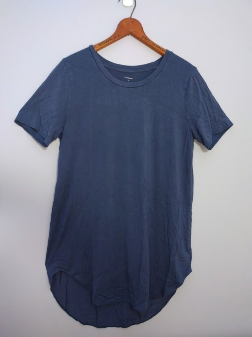 Anthropologie Daily Ritual Sleep Tee Shirt Dress Blue Large Short Sleeve Stretch